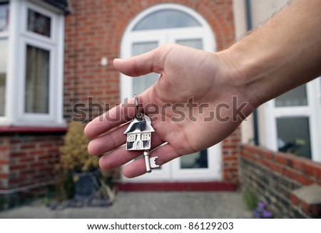 House keys and keyring closeup