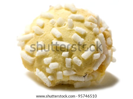 Italian biscuit on a white background