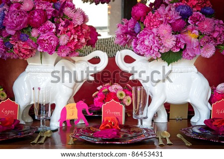Image of a place setting for Indian wedding