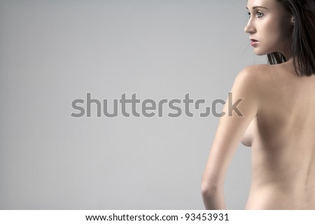 Woman in profile in beauty style pose