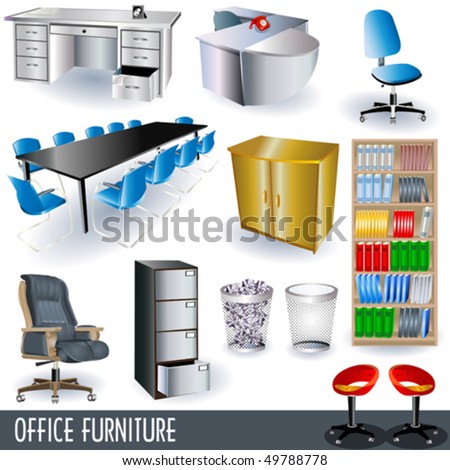 office furniture clip art. vector : Office furniture