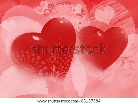 hearts valentines. two hearts valentines day
