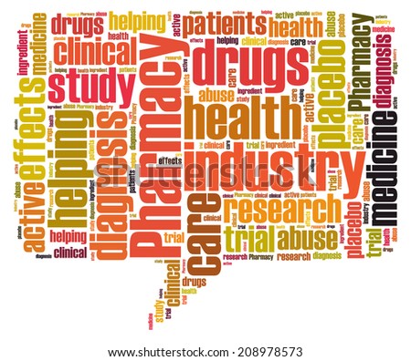 Pharmacy industry word cloud