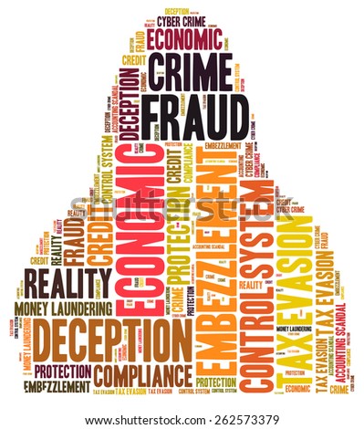 Fraud word cloud shaped as a person