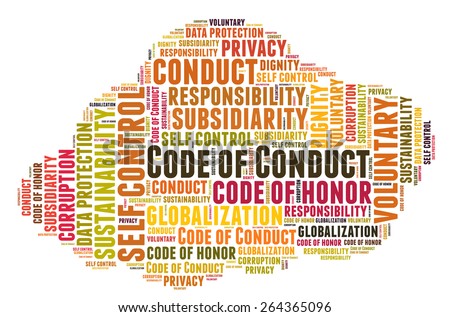 Code of conduct word cloud
