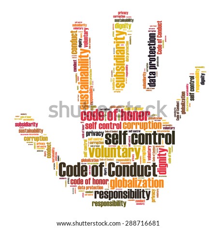 Code of conduct word cloud