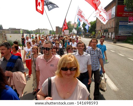 GLIWICE, POLAND - JUNE 09: II Gliwice March for Life and Family on June 9, 2013, Gliwice, Poland