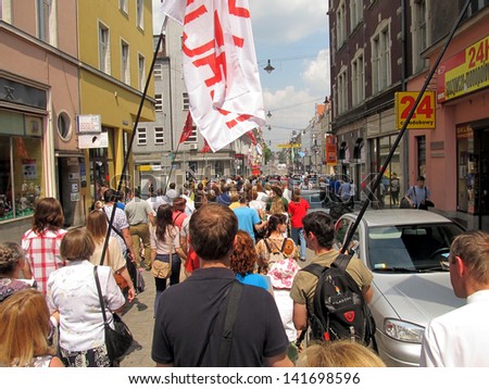 GLIWICE, POLAND - JUNE 09: II Gliwice March for Life and Family on June 9, 2013, Gliwice, Poland