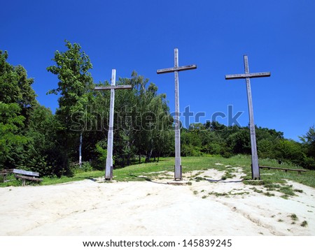 Three Crosses\' Hill in Kazimierz Dolny, Poland - Christian Crosses