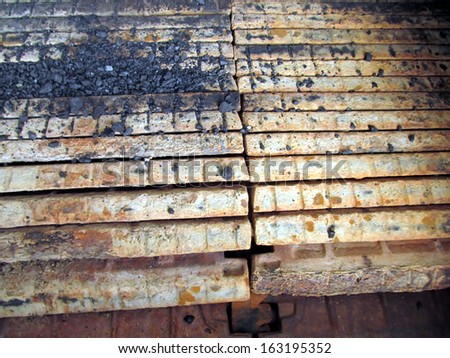 a piece of old, burned stoker coal-fired boiler as a background