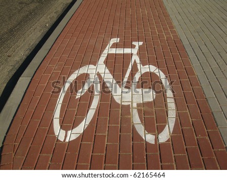 sign on a bicycle built cycle path
