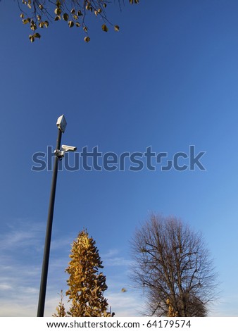 Internet TV camera on a pole lamp
