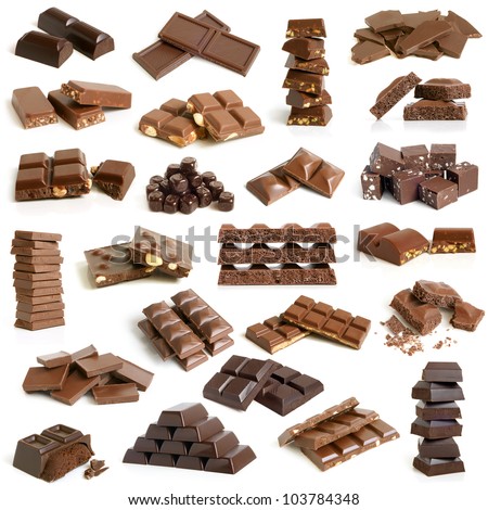 Chocolate collection on a white background