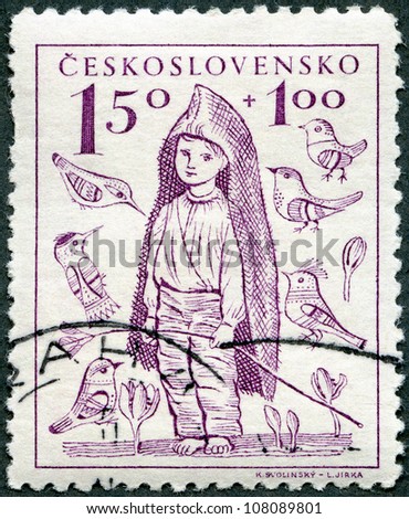 CZECHOSLOVAKIA - CIRCA 1948: A stamp printed in Czechoslovakia shows Barefoot Boy, the surtax was for child welfare, circa 1948