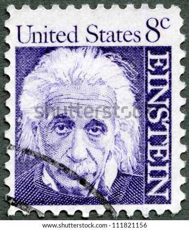 USA CIRCA 1966 A stamp printed in USA shows Albert Einstein 1879-1955 physicist circa 1966 USA CIRCA 1966 A stamp printed in USA shows Albert Einstein 1879-1955 physicist circa 1966