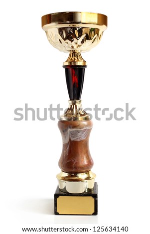 Trophy cup on a white background