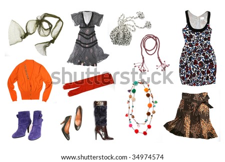 Fashion Young Women Clothing on Women Clothes Set Stock Photo 34974574   Shutterstock
