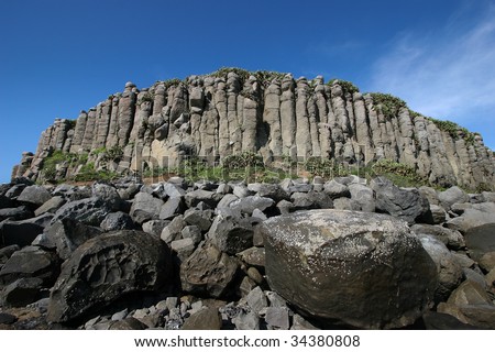 stock photo : basalt rocks and cylinders