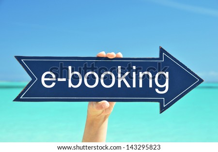E-Booking pointer in the hand