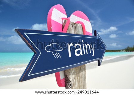 RAINY WEATHER beach sign