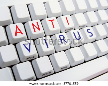ANTI VIRUS text on the keyboard