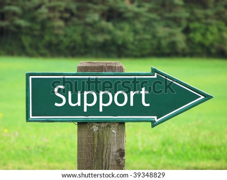 SUPPORT road sign
