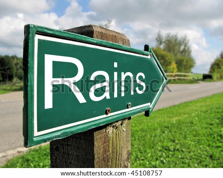 RAINS road sign