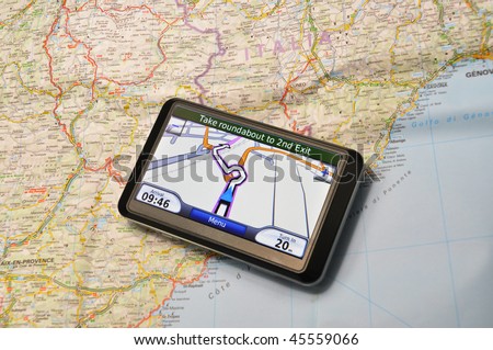 Satellite Navigation System on a map