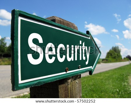 SECURITY road sign