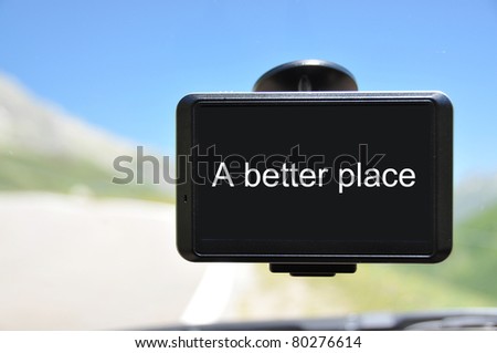 BETTER PLACE on the screen of a satellite navigation