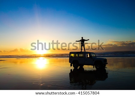 Sunrise in Fraser Island, Australia. Fraser Island is the largest sand island in the world and one the most beautiful places to visit in Queensland.