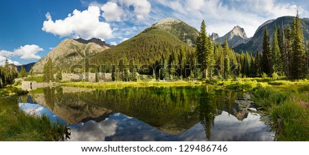 Colorado Mountain Lake Panorama in the Rocky Mountains