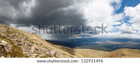 Mountain Rain Storm Panorama, Rocky Mountains, Colorado