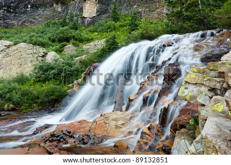 Beautiful cascading waterfall in Colorado, USA.