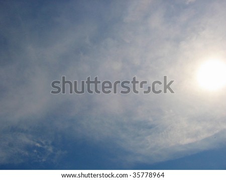 sun sky clouds blue high heat power