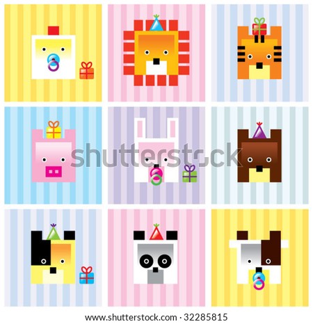 animal baby card collection