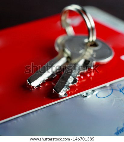 Keys on a business card