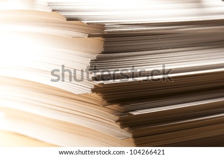 Stack of paper cards in yellow