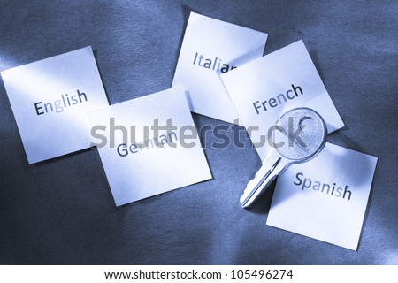 Cards with different languages and key