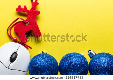 New Year tree decoration with computer mouse