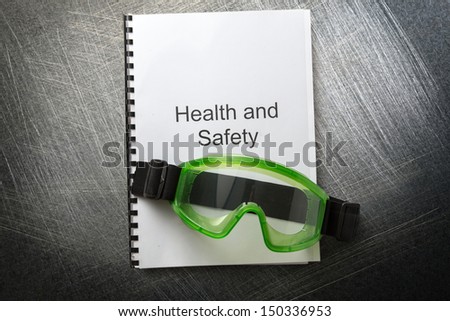 Health and safety register with goggles