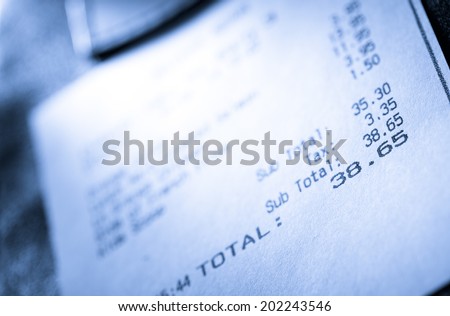 Cafe paper cheque for simple order