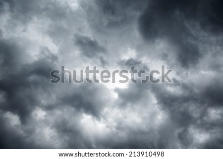 Stormy grey cloudy sky background