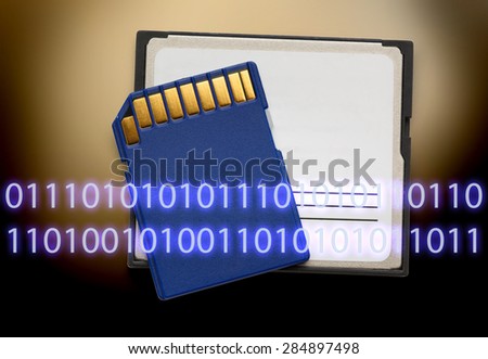 Micro memory card for camera in blur numbers