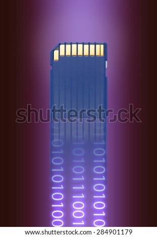Micro memory card for camera in blur numbers