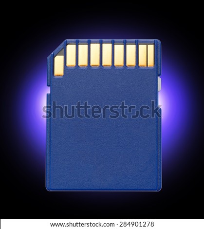 Micro memory card for camera on dark background
