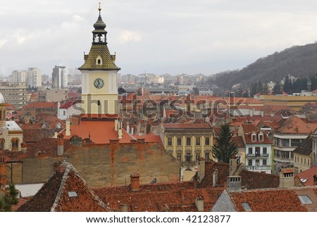old - new town view of a Brasov city romania europe