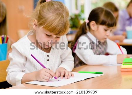 Primary school pupils during the exam