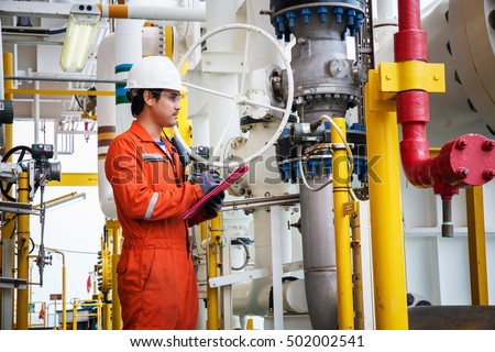 Technician,technician in oil and gas refinery industrial  in the job record morning  data