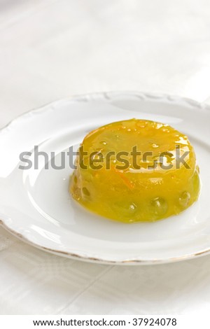 orange gelatin dessert with grape